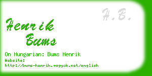 henrik bums business card